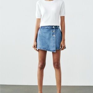 Zara Z1975 Wrap Denim Skort